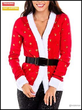 Tipsy Elves Womens Classic Cardigan Ugly Christmas Sweater Fun Animal Pattern